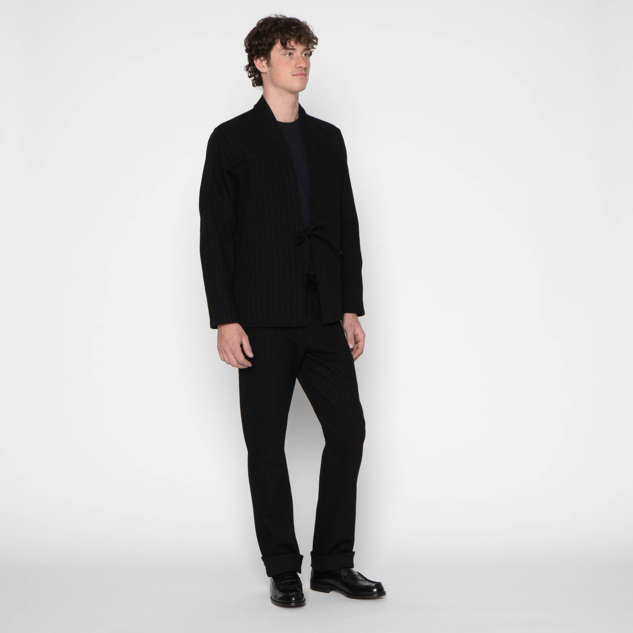 Kimono Shirt - Black Sugiaya by Naked & Famous Denim