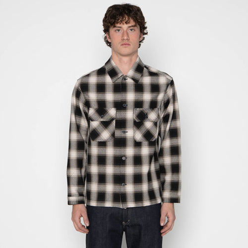 Work Shirt - Trippy Ombre Plaid - Ivory by Naked & Famous Denim
