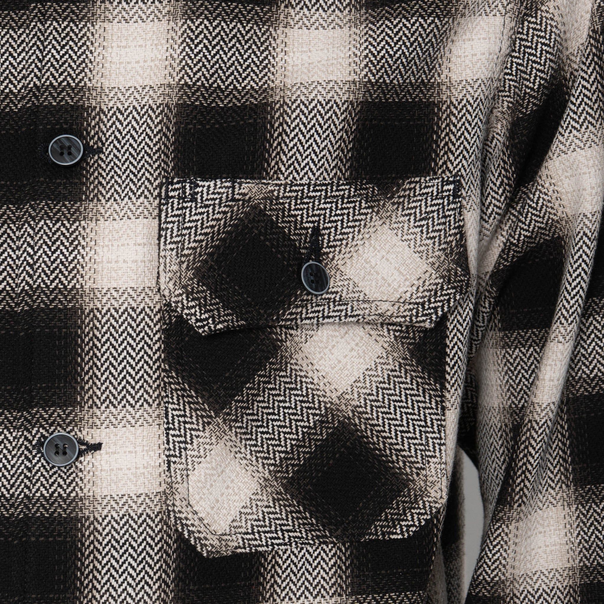 Work Shirt - Trippy Ombre Plaid - Ivory by Naked & Famous Denim