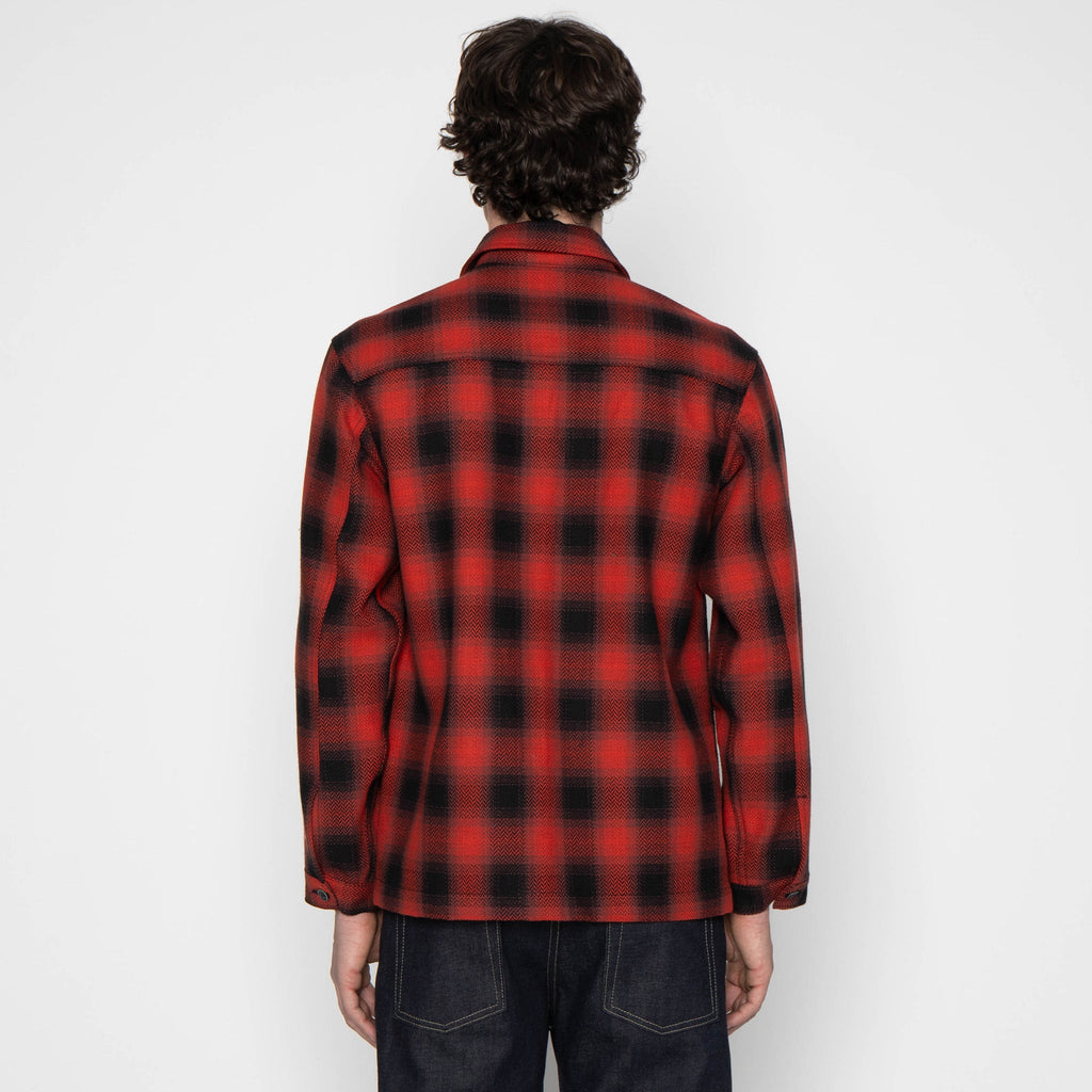 Work Shirt - Trippy Ombre Plaid - Red by Naked & Famous Denim