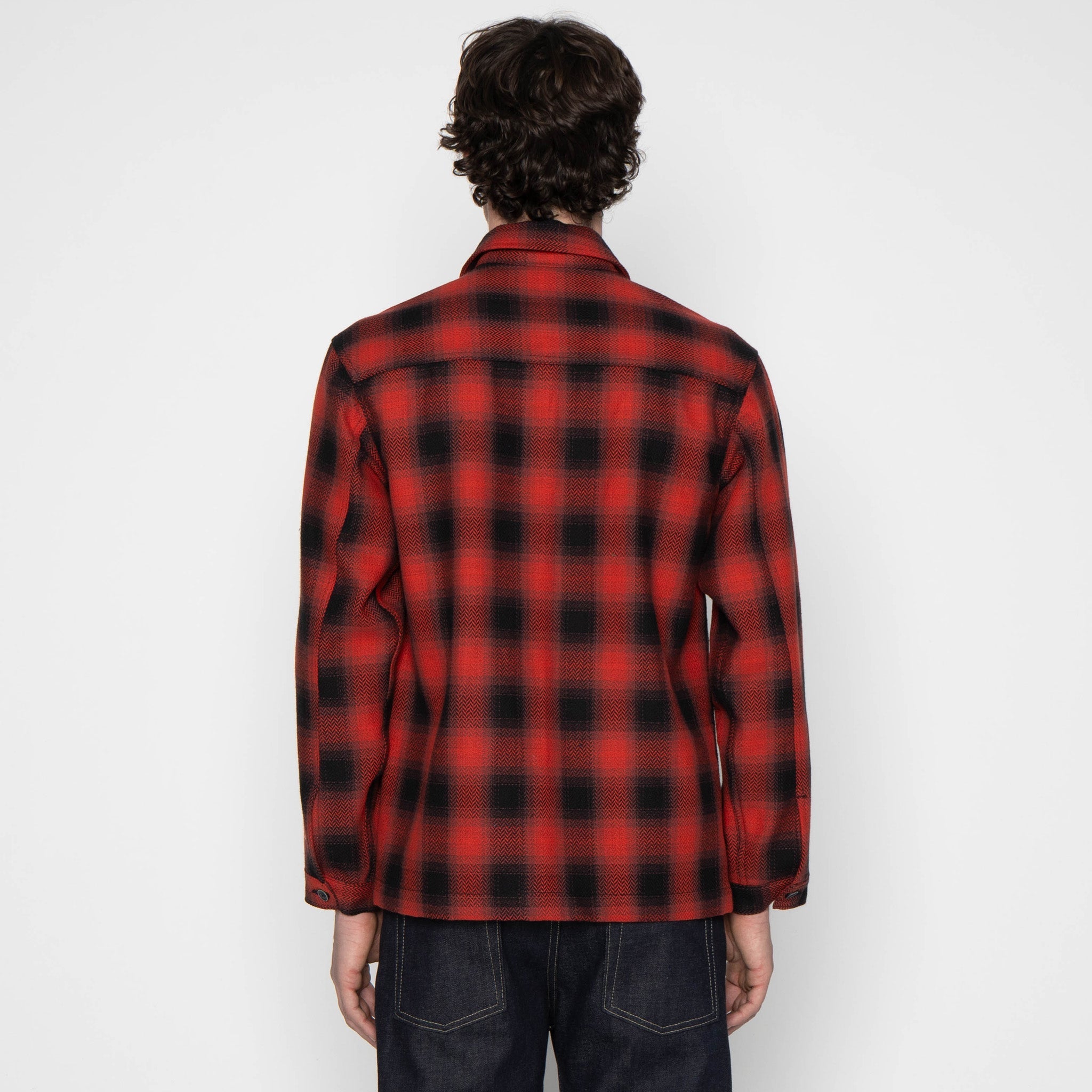 Work Shirt - Trippy Ombre Plaid - Red by Naked & Famous Denim