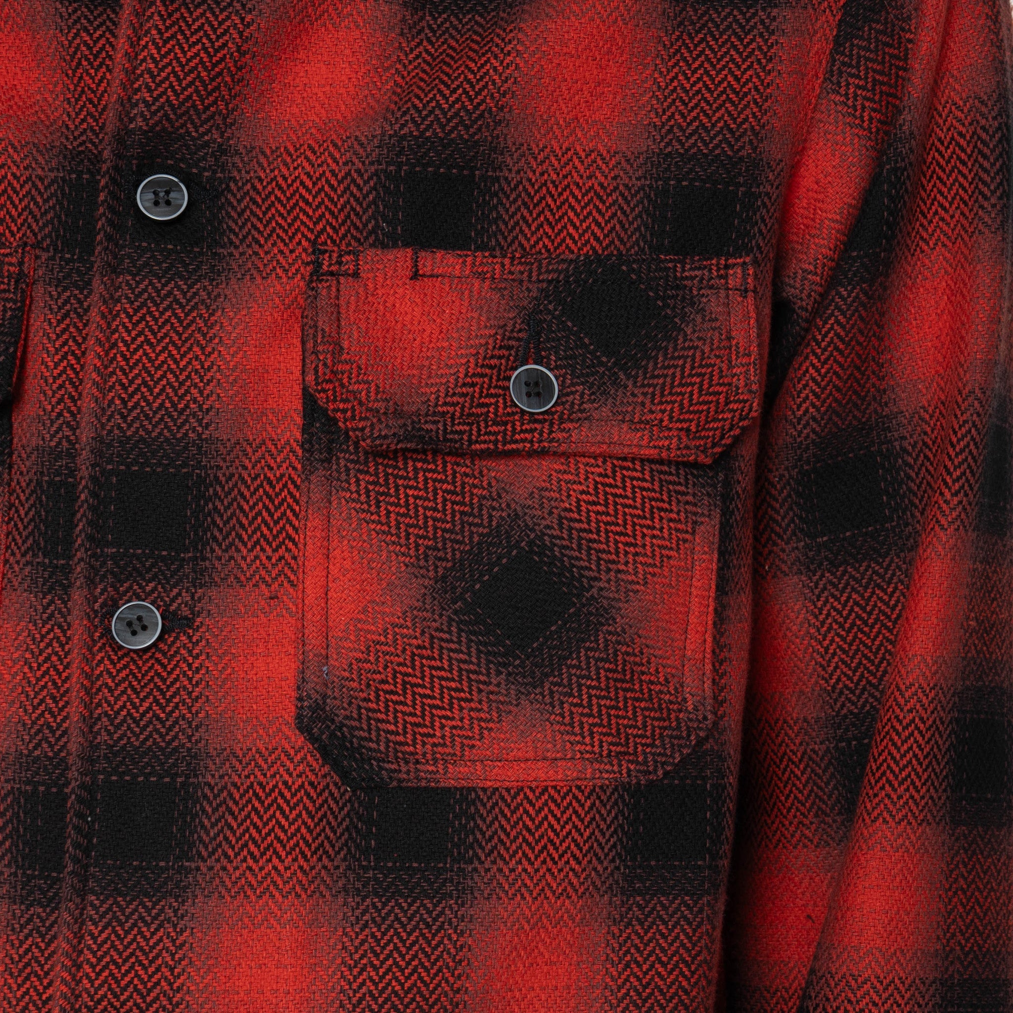 Work Shirt - Trippy Ombre Plaid - Red by Naked & Famous Denim