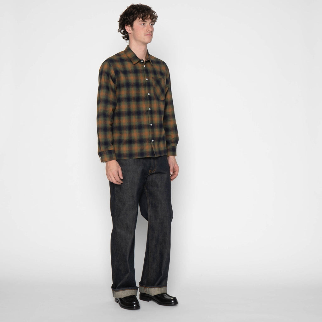 True Shirt - Shaggy Flannel - Moss Green by Naked & Famous Denim