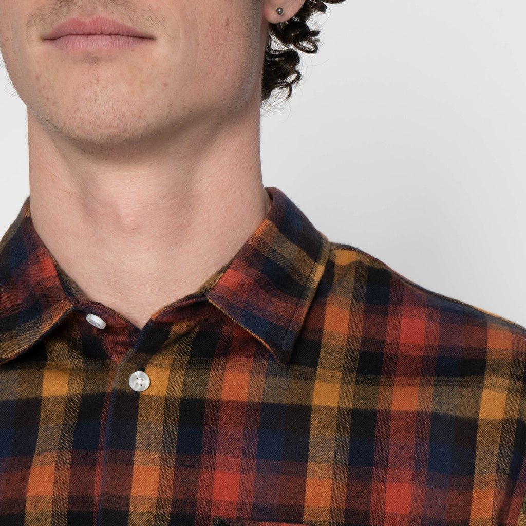 True Shirt - Shaggy Flannel - Red/Amber/Navy by Naked & Famous Denim