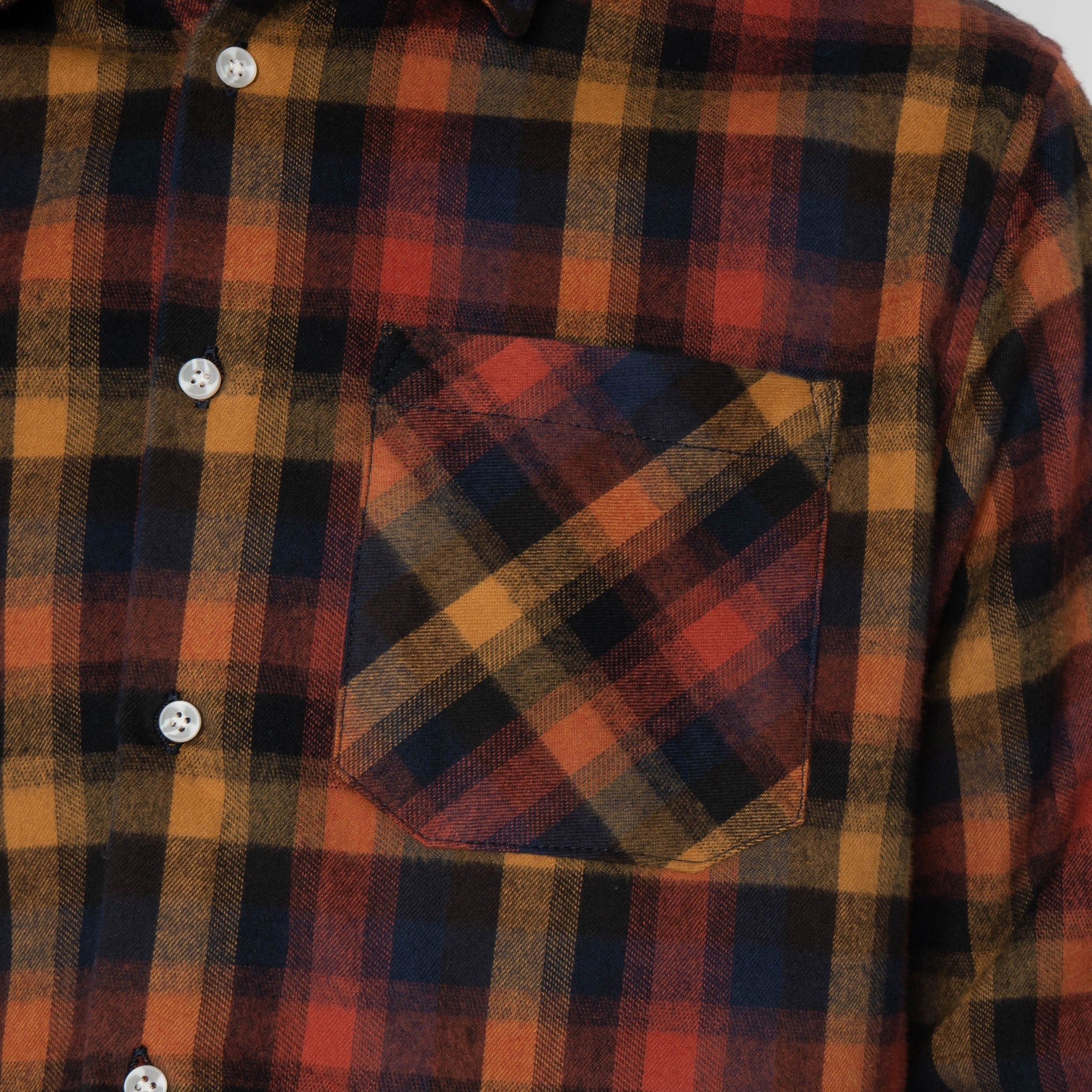 True Shirt - Shaggy Flannel - Red/Amber/Navy by Naked & Famous Denim