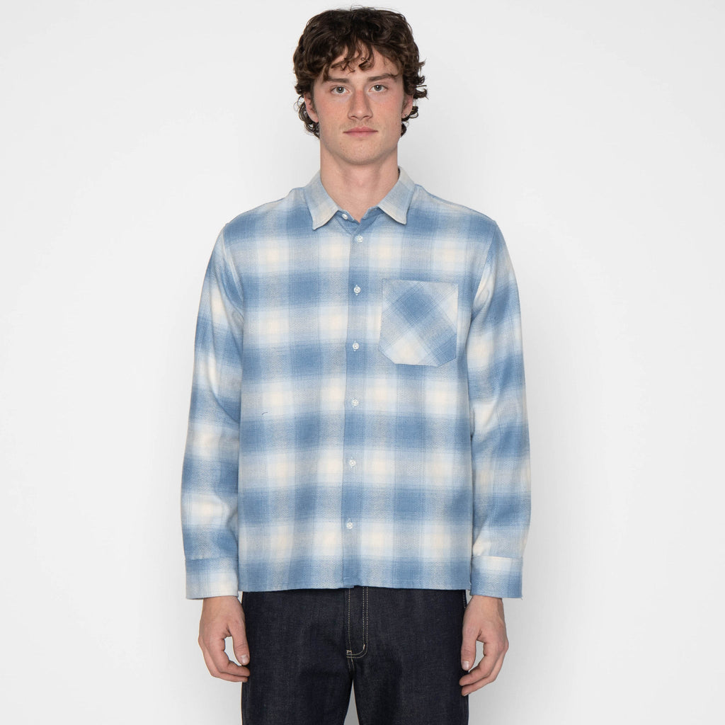 True Shirt - Organic Supple Flannel - Faded Indigo by Naked & Famous Denim