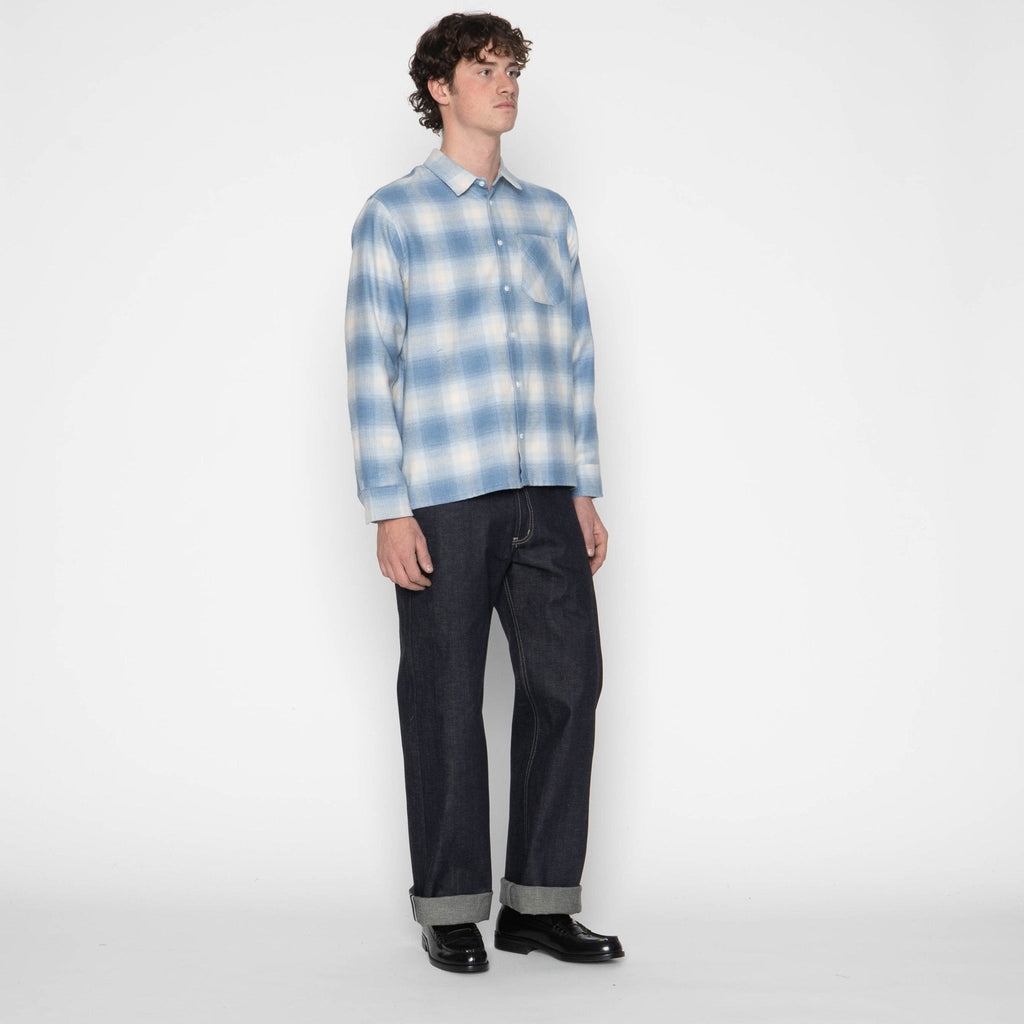 True Shirt - Organic Supple Flannel - Faded Indigo by Naked & Famous Denim