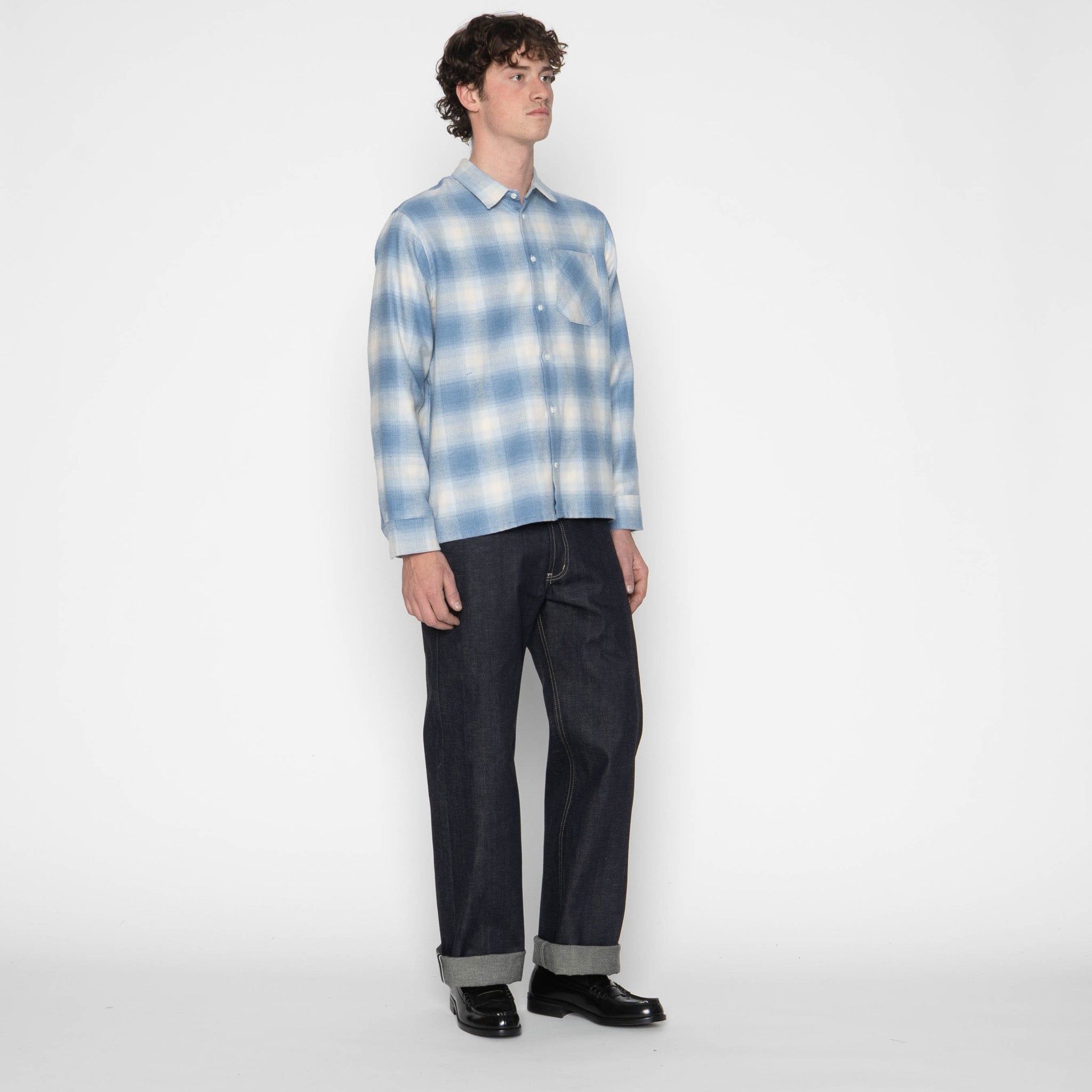 True Shirt - Organic Supple Flannel - Faded Indigo by Naked & Famous Denim