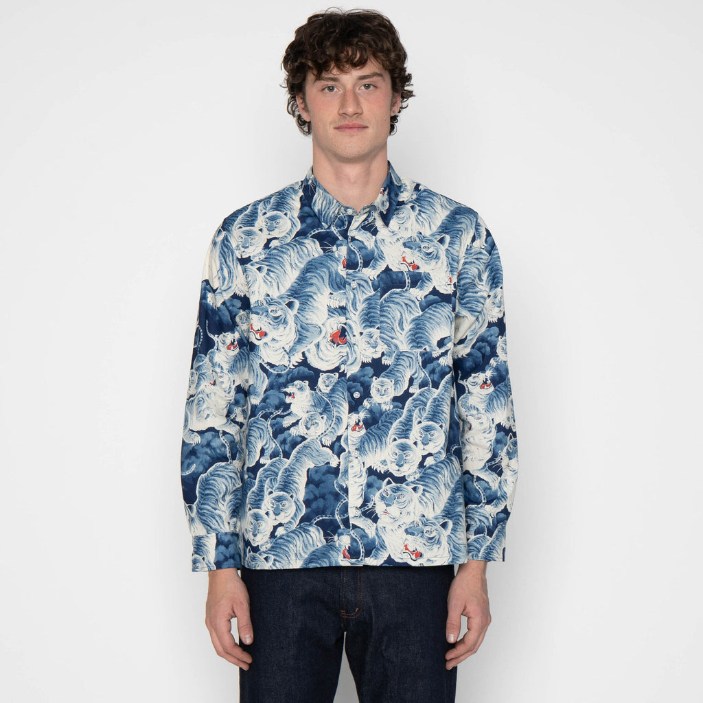 True Shirt - Japanese Tigers Indigo - Indigo by Naked & Famous Denim