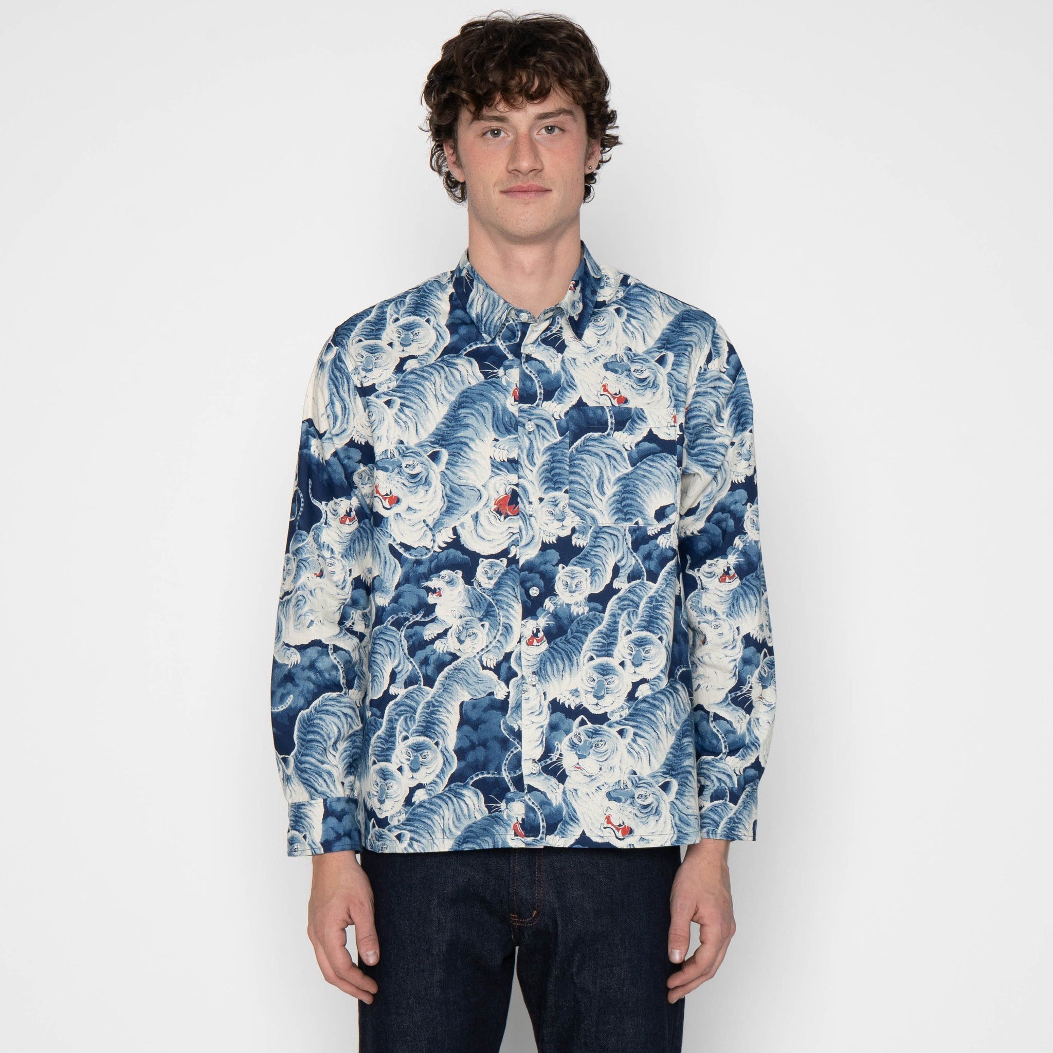 True Shirt - Japanese Tigers Indigo - Indigo by Naked & Famous Denim