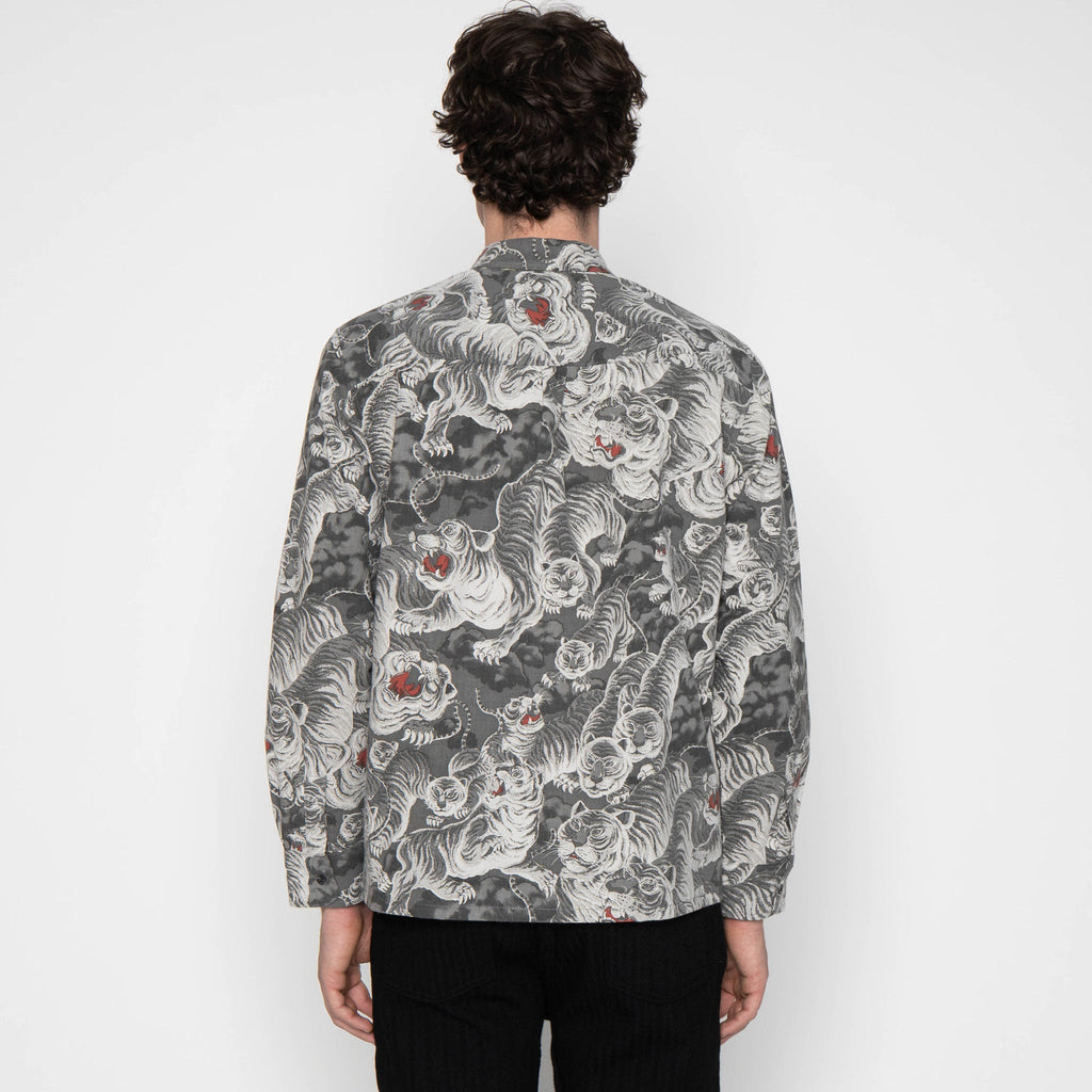 True Shirt - Japanese Tigers Sumi - Charcoal by Naked & Famous Denim
