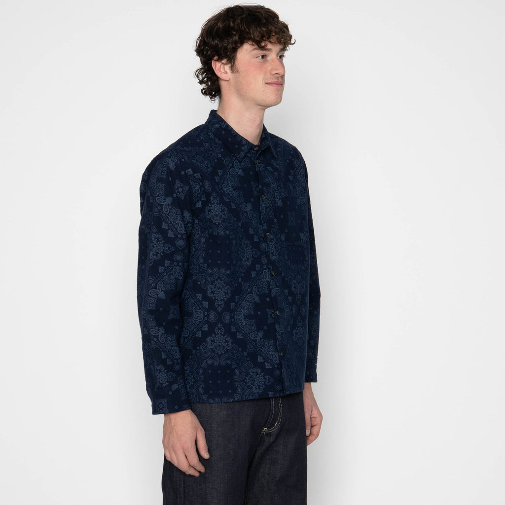 True Shirt - Brushed Hankercheif - Indigo by Naked & Famous Denim