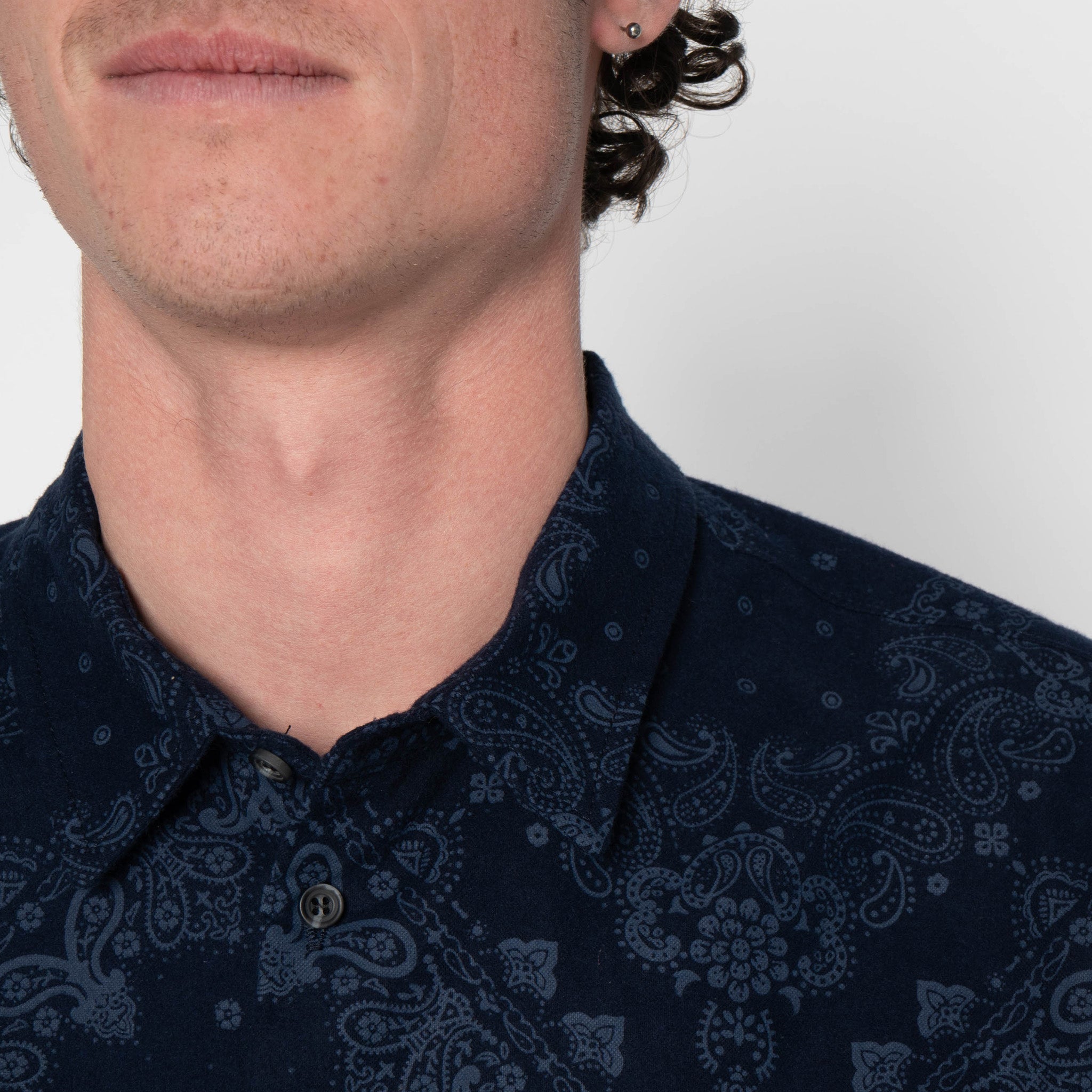 True Shirt - Brushed Hankercheif - Indigo by Naked & Famous Denim