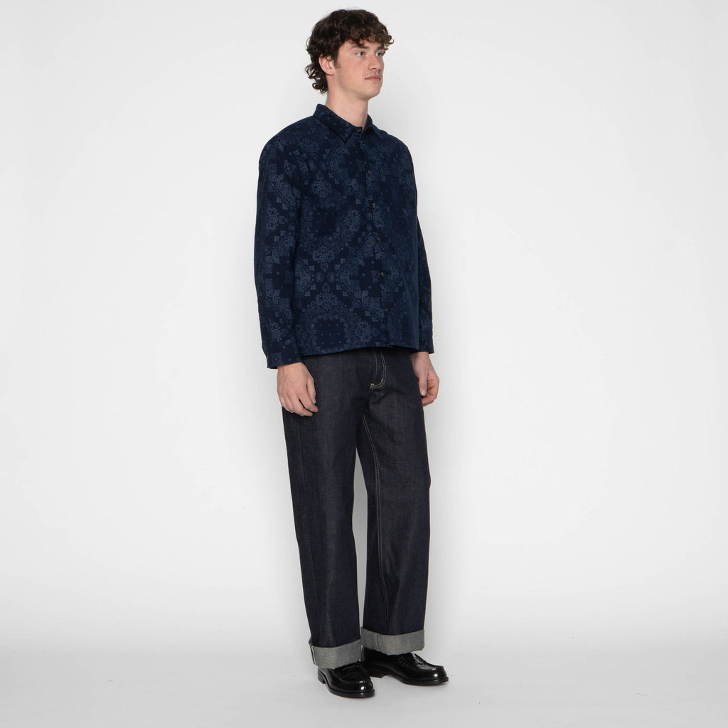 True Shirt - Brushed Hankercheif - Indigo by Naked & Famous Denim
