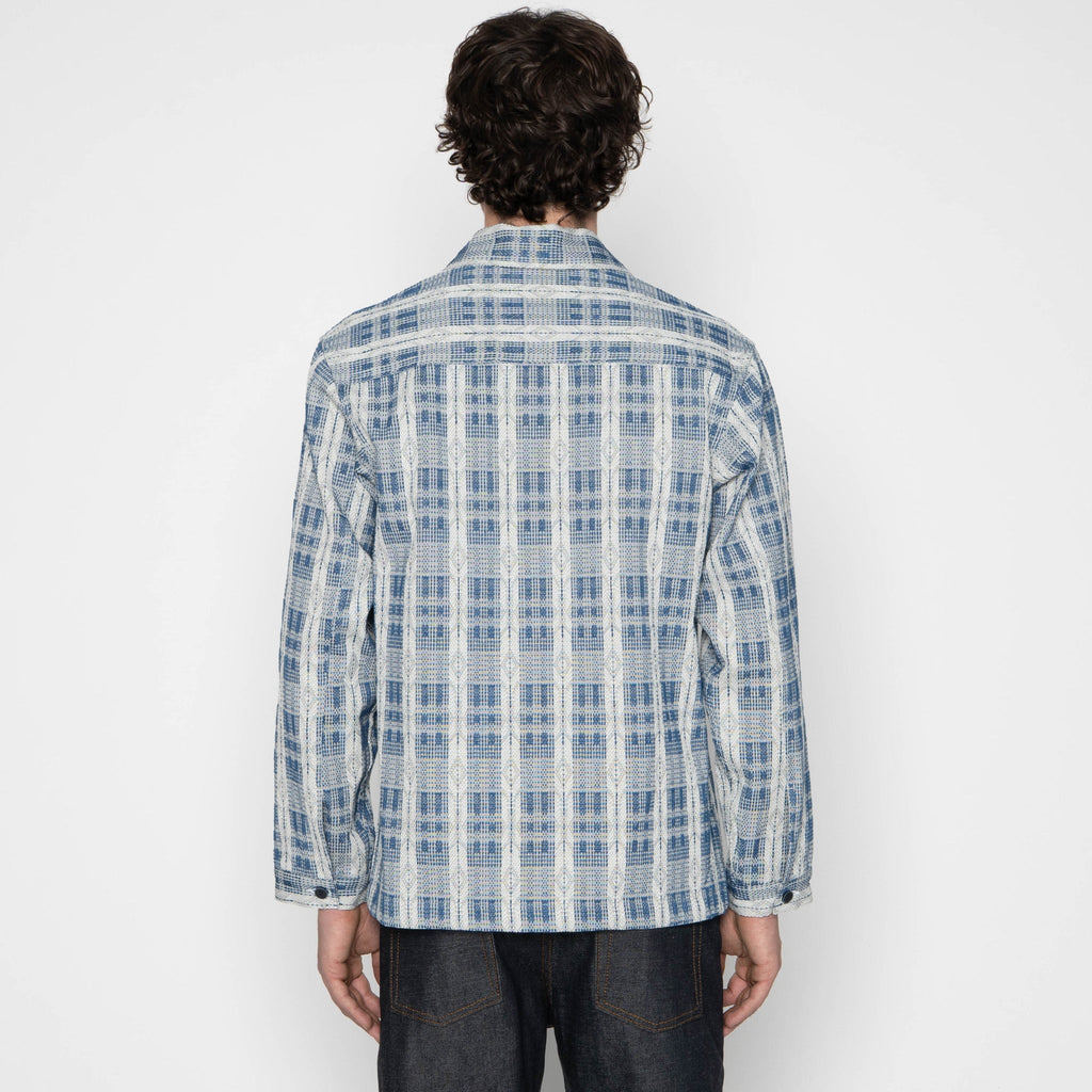 Work Shirt - Sashiko Weave - White / Indigo by Naked & Famous Denim