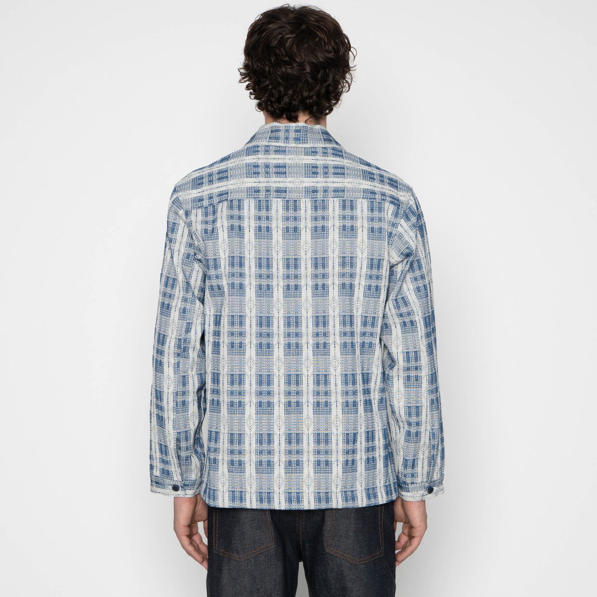 Work Shirt - Sashiko Weave - White / Indigo by Naked & Famous Denim