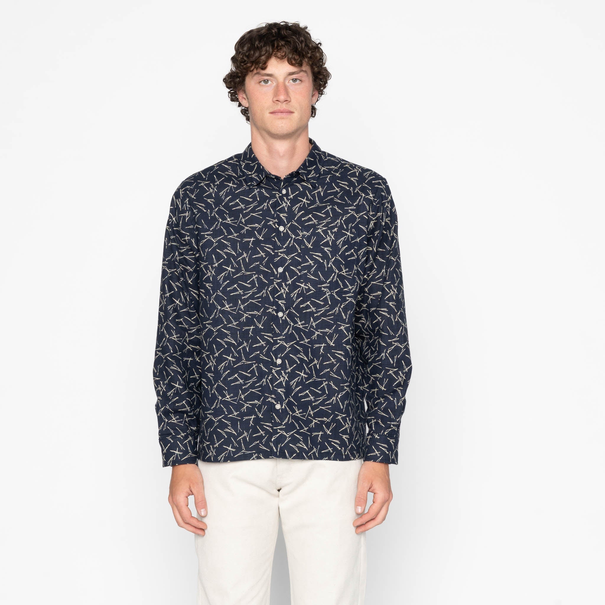 True Shirt - Matsuba Pine Needles - Indigo by Naked & Famous Denim