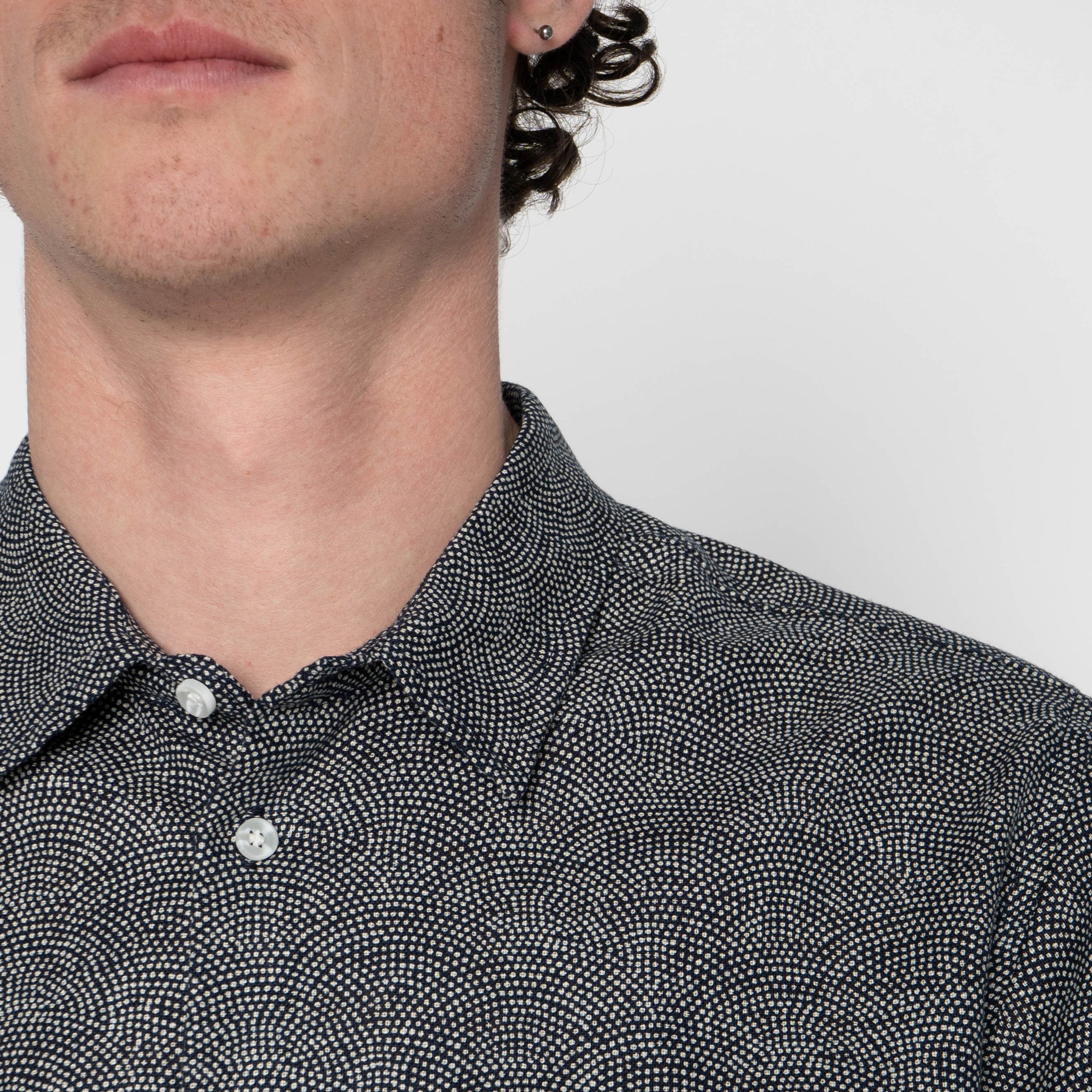 True Shirt - Dotted Waves - Indigo by Naked & Famous Denim