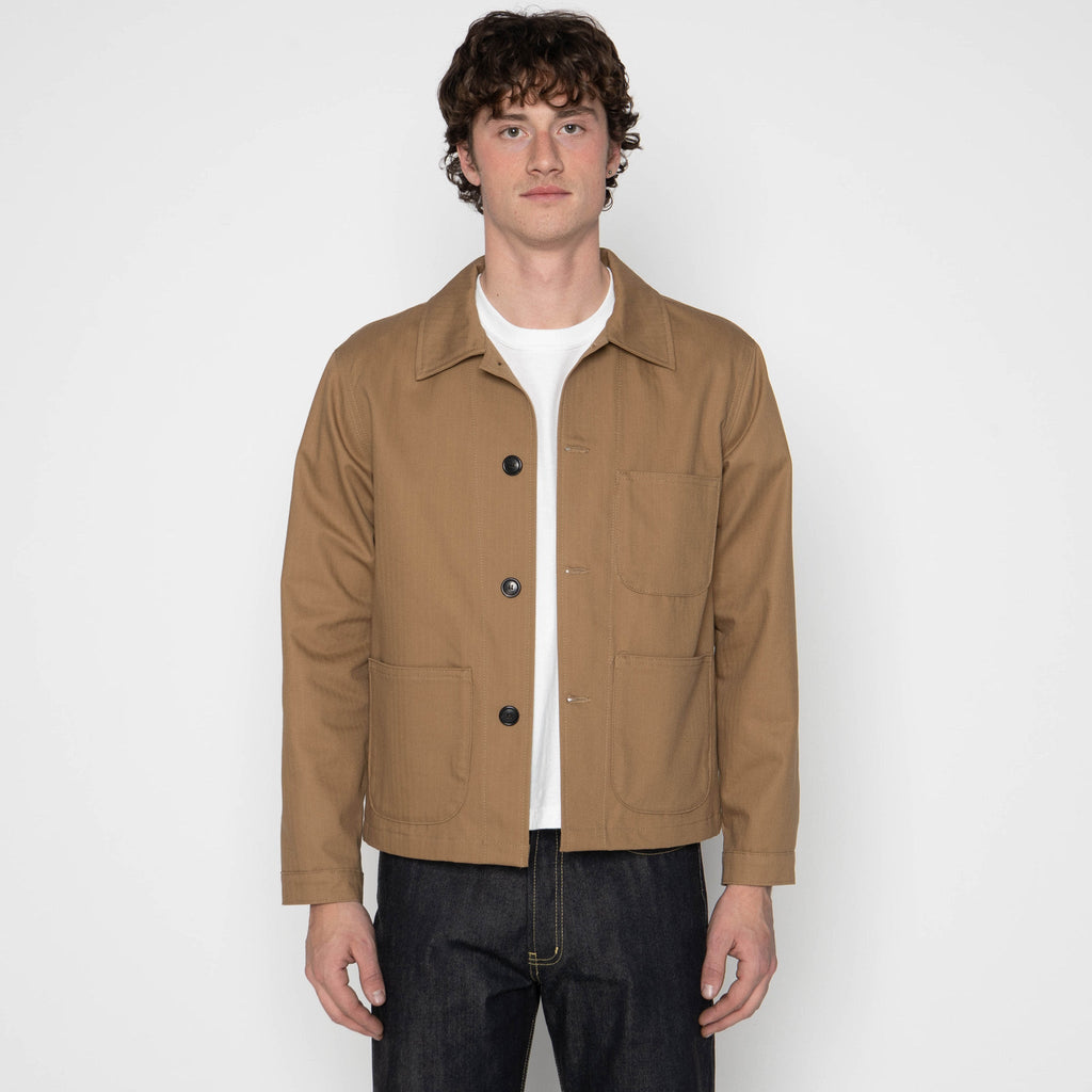 Utility Jacket - 1940s Military Organic Herringbone - Sand by Naked & Famous Denim