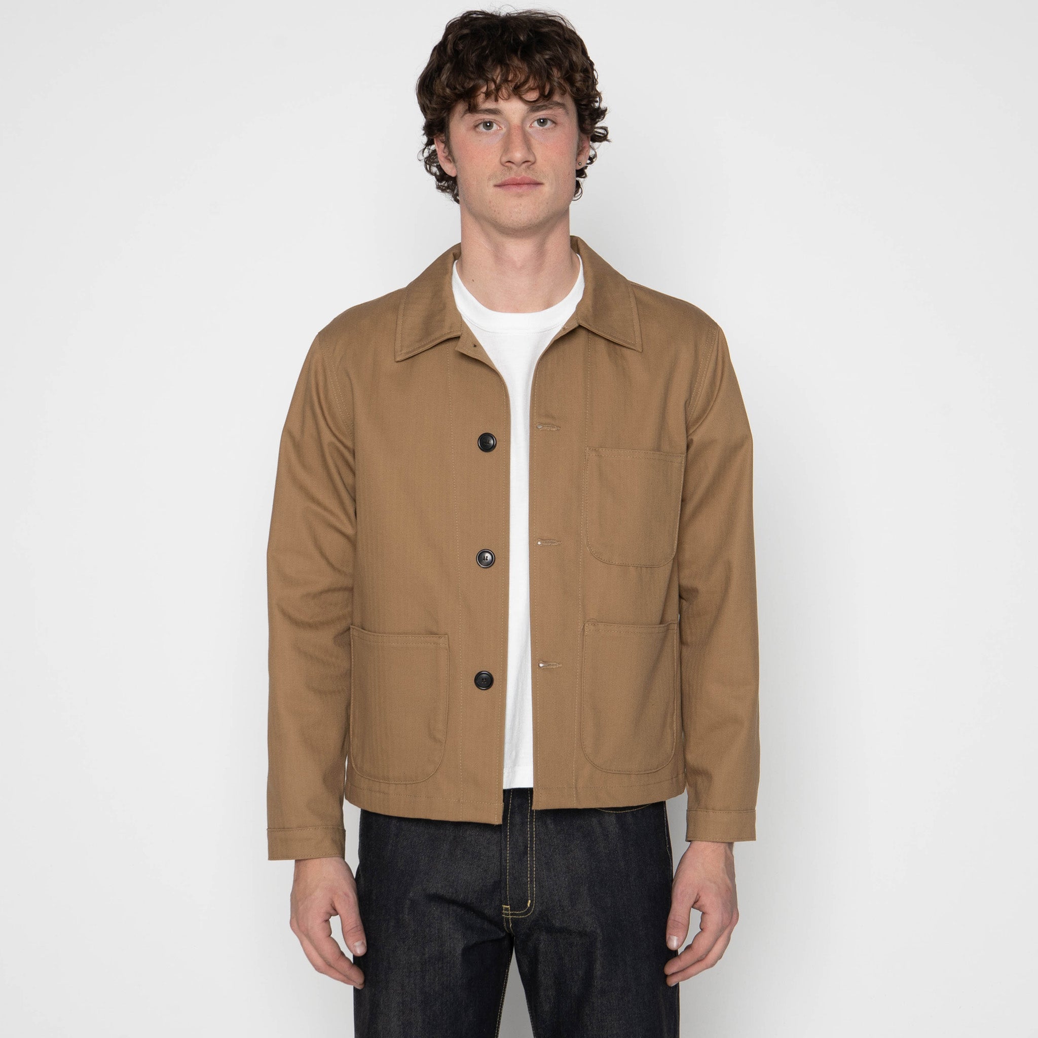 Utility Jacket - 1940s Military Organic Herringbone - Sand by Naked & Famous Denim
