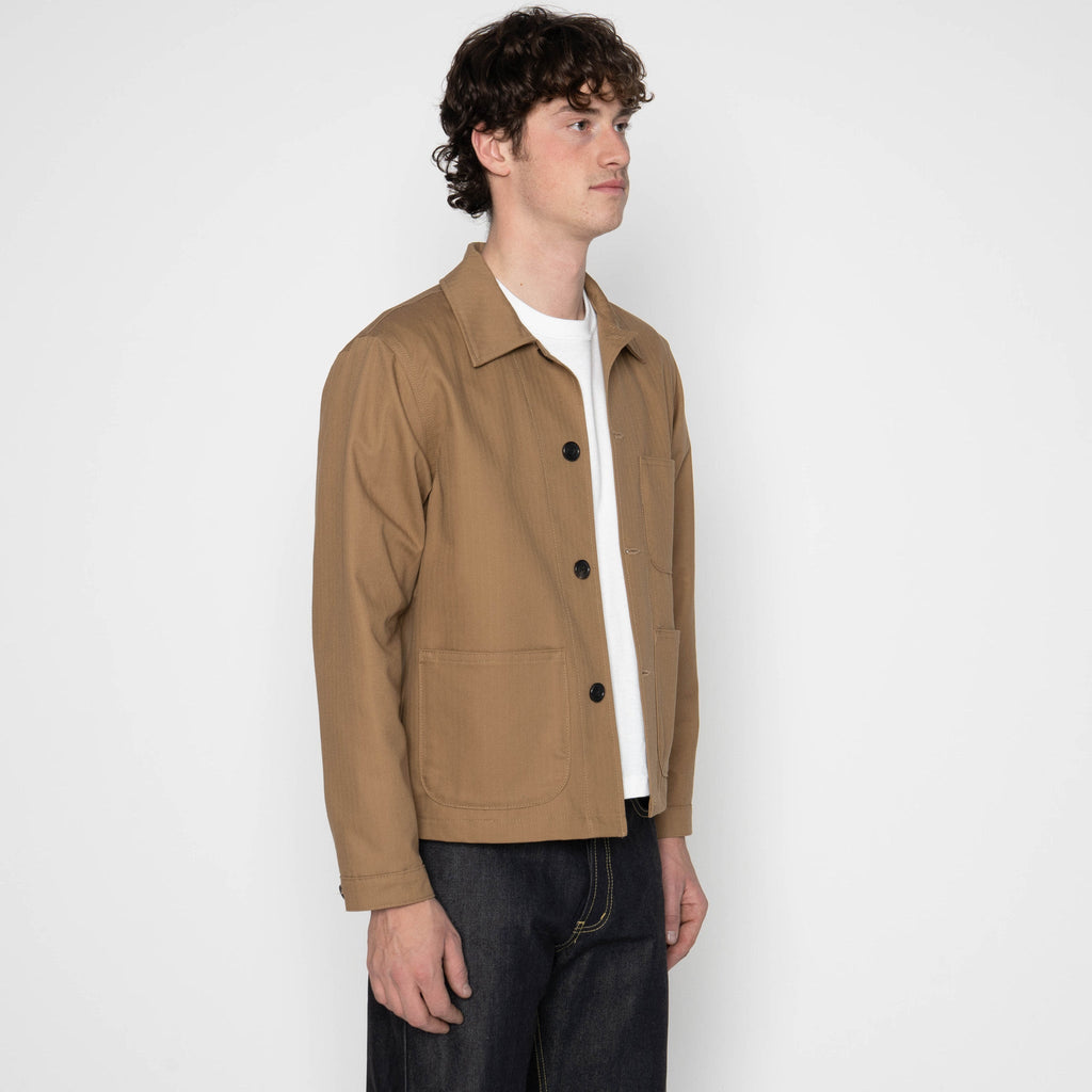 Utility Jacket - 1940s Military Organic Herringbone - Sand by Naked & Famous Denim