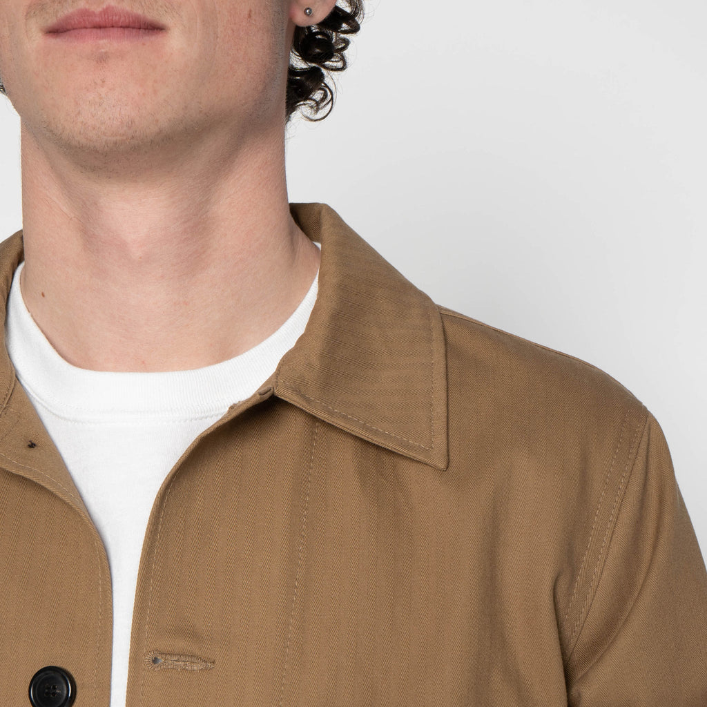 Utility Jacket - 1940s Military Organic Herringbone - Sand by Naked & Famous Denim