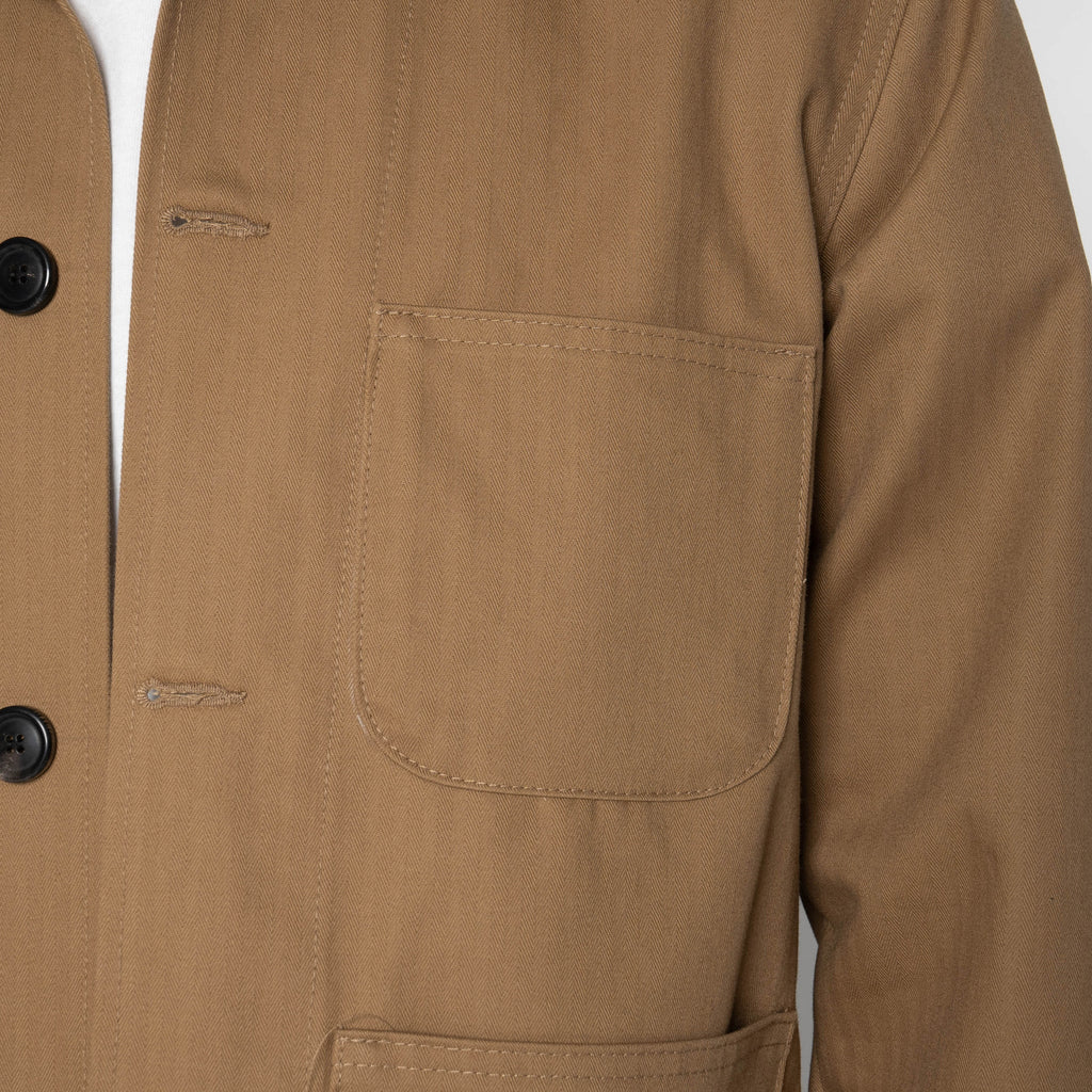 Utility Jacket - 1940s Military Organic Herringbone - Sand by Naked & Famous Denim
