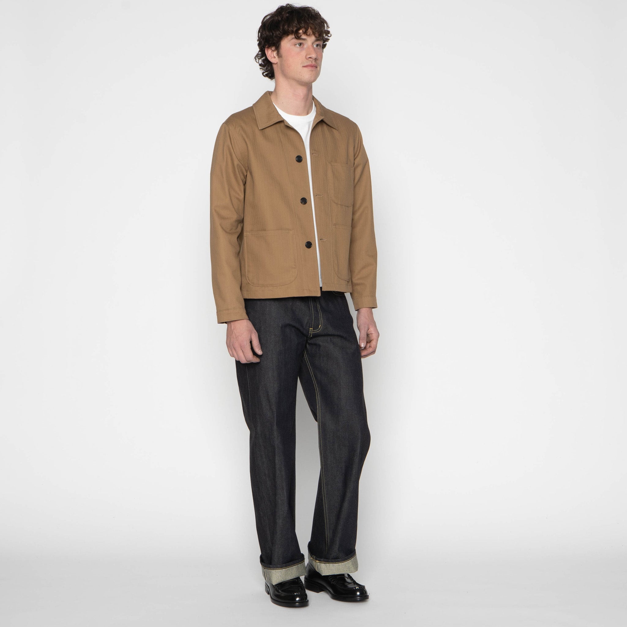 Utility Jacket - 1940s Military Organic Herringbone - Sand by Naked & Famous Denim