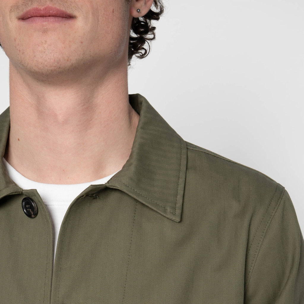 Utility Jacket - 1940s Military Organic Herringbone - Army Green by Naked & Famous Denim