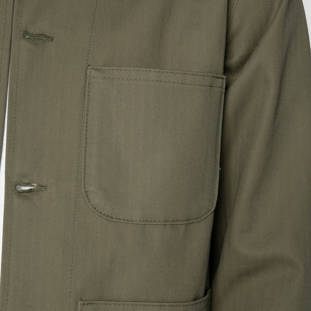 Utility Jacket - 1940s Military Organic Herringbone - Army Green by Naked & Famous Denim