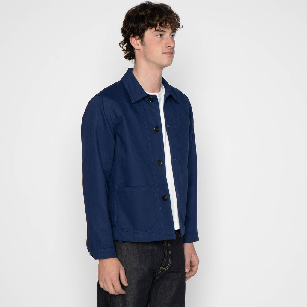 Utility Jacket - 1940s Military Organic Herringbone - Workwear Blue by Naked & Famous Denim