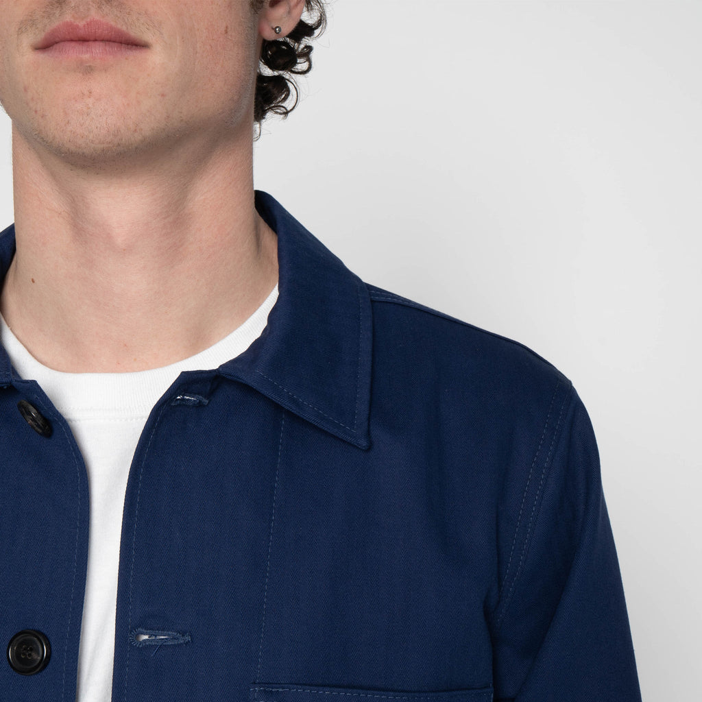 Utility Jacket - 1940s Military Organic Herringbone - Workwear Blue by Naked & Famous Denim
