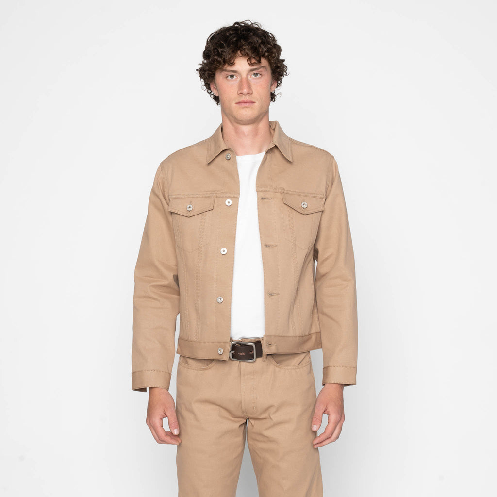 Denim Jacket - Selvedge Slacks Beige by Naked & Famous Denim