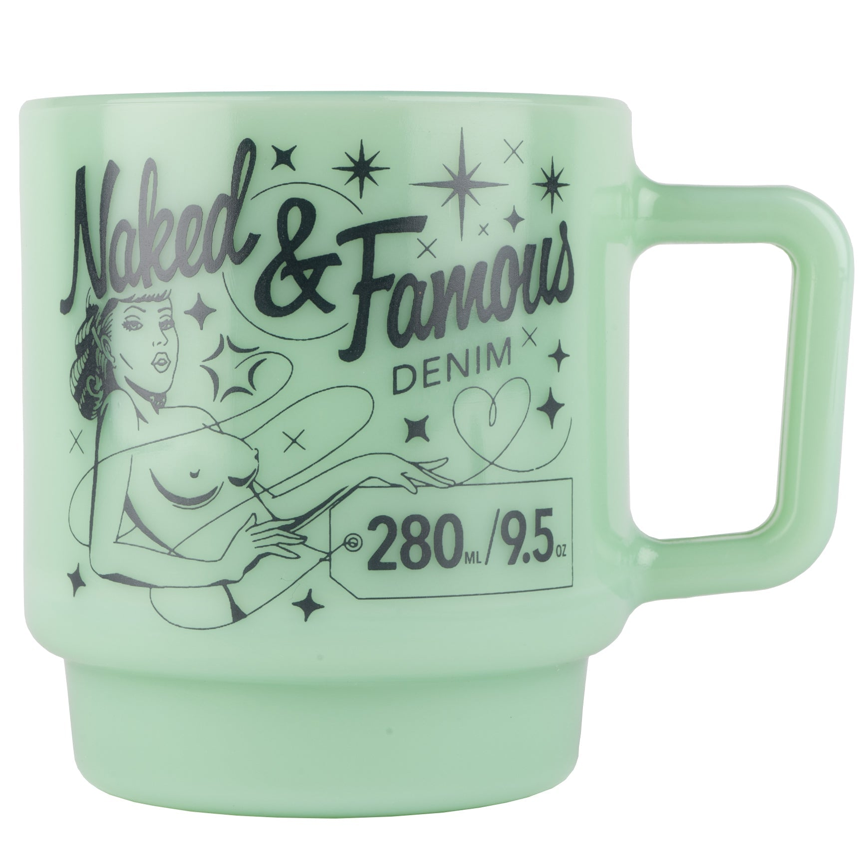 Milk Glass Stackable Mug - Jade by Naked & Famous Denim