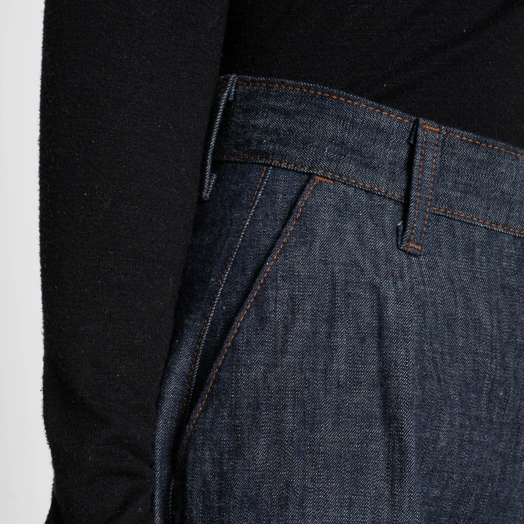 Wide Leg Trouser - 10oz Rinsed Denim - Indigo by Naked & Famous Denim