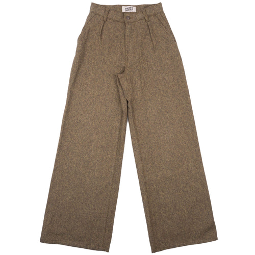 Wide Leg Trouser - Herringbone Triple Twist - Forest by Naked & Famous Denim