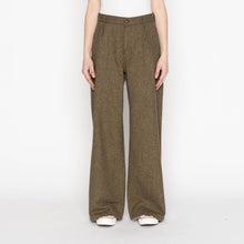 Load image into Gallery viewer, Wide Leg Trouser - Herringbone Triple Twist - Forest by Naked &amp; Famous Denim
