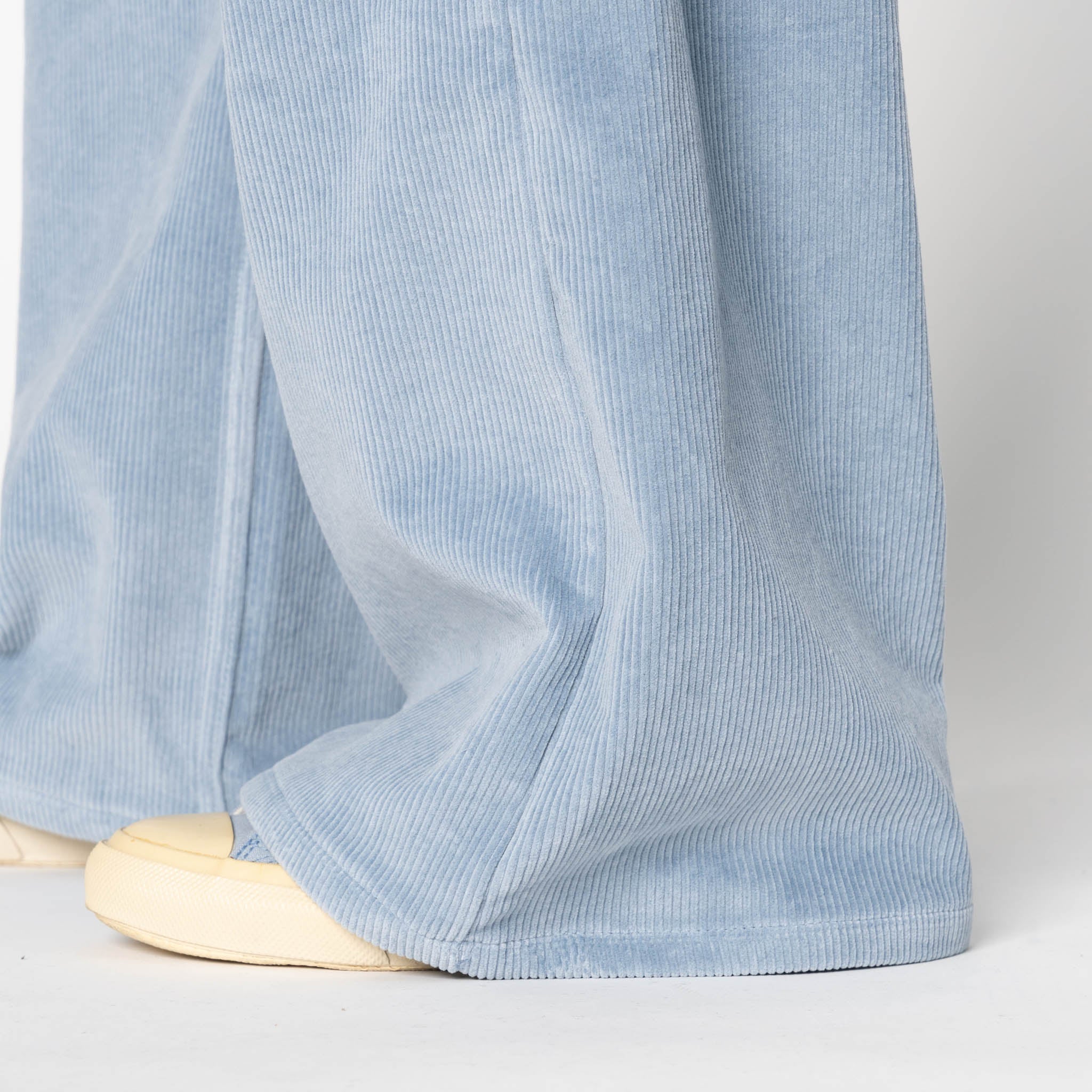 Wide Leg Trouser  - Organic Faded Corduroy - Indigo by Naked & Famous Denim
