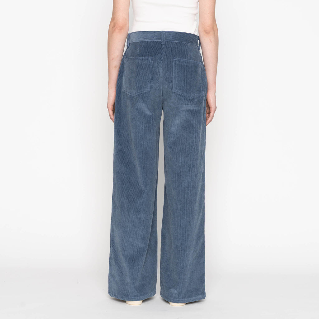 Wide Leg Trouser  - Organic Faded Corduroy - Indigo by Naked & Famous Denim