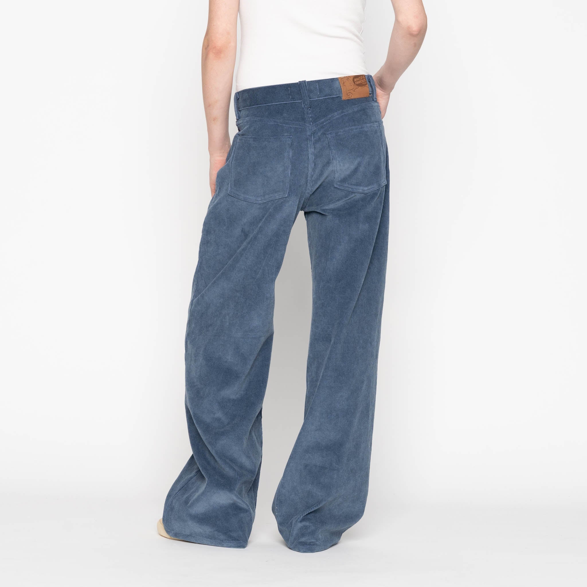 Wide Wild West  - Organic Faded Corduroy - Indigo by Naked & Famous Denim