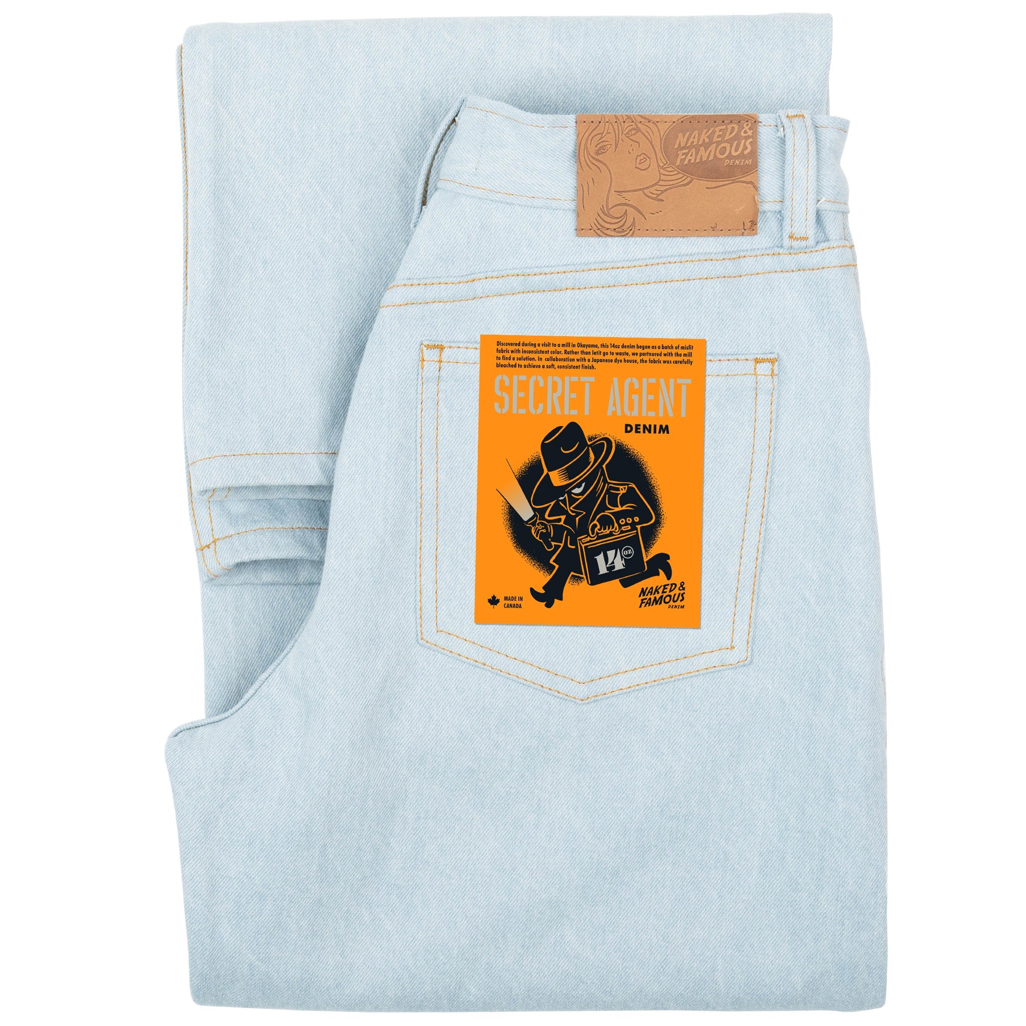Wide Wild West - Secret Agent Denim - Bleach Blue by Naked & Famous Denim