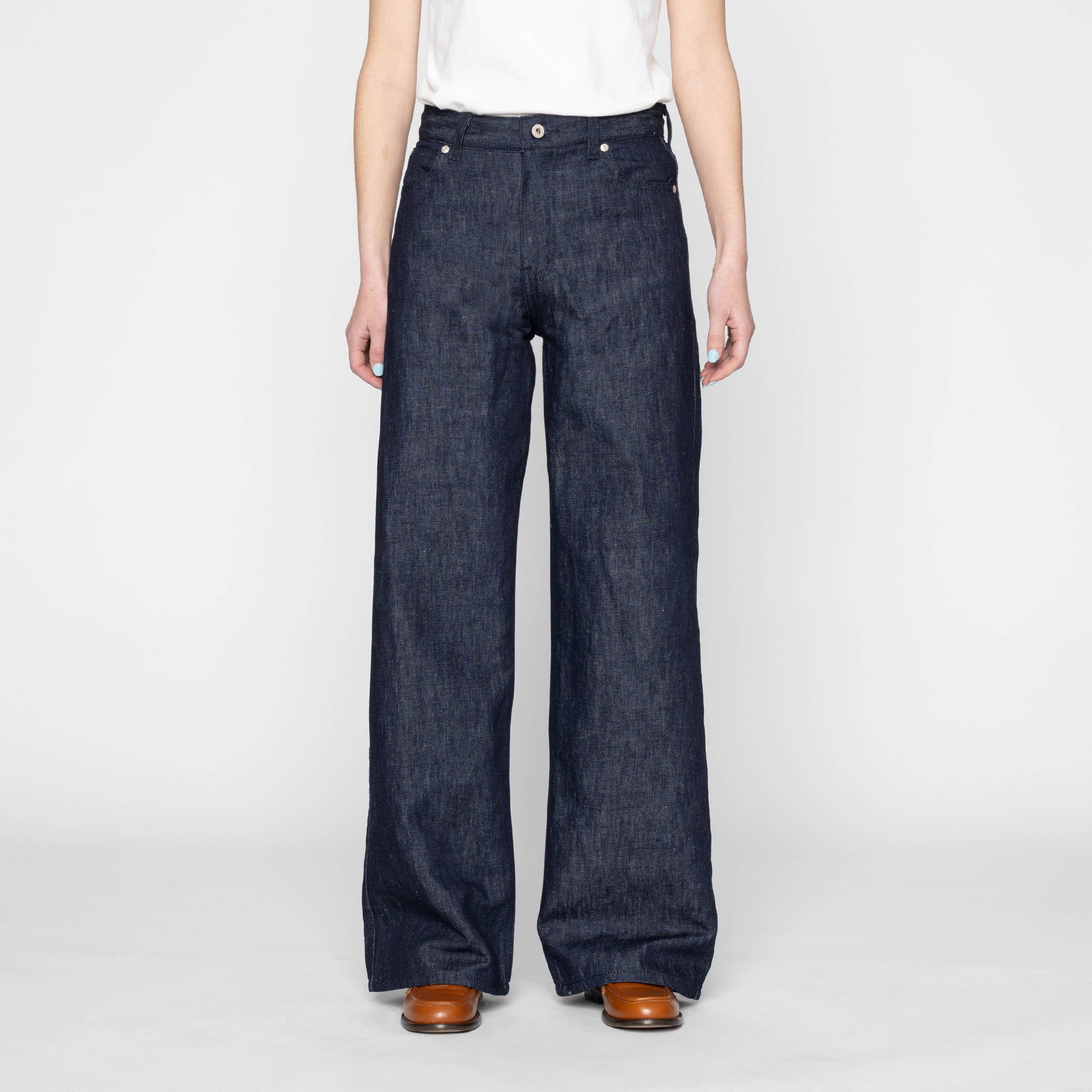 Wide Wild West - Linen Blend Denim - Indigo