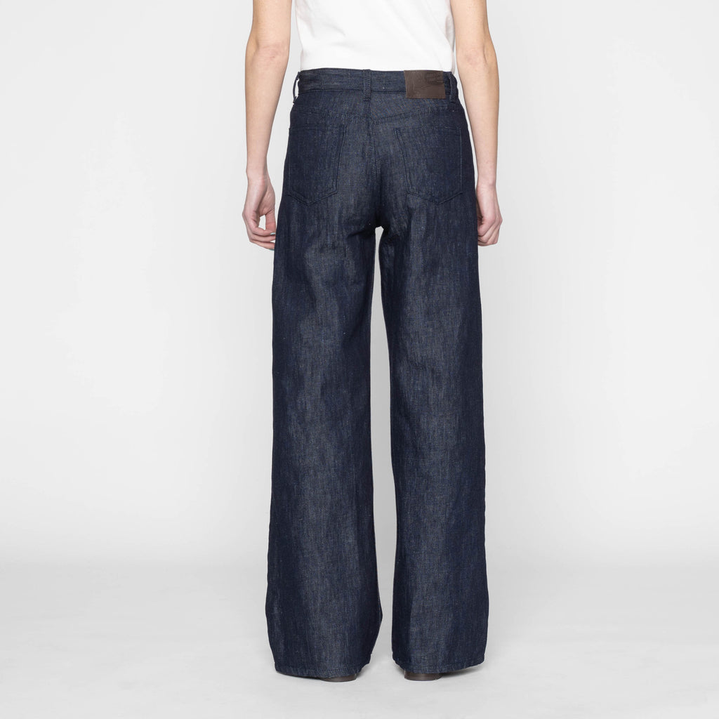 Wide Wild West - Linen Blend Denim - Indigo