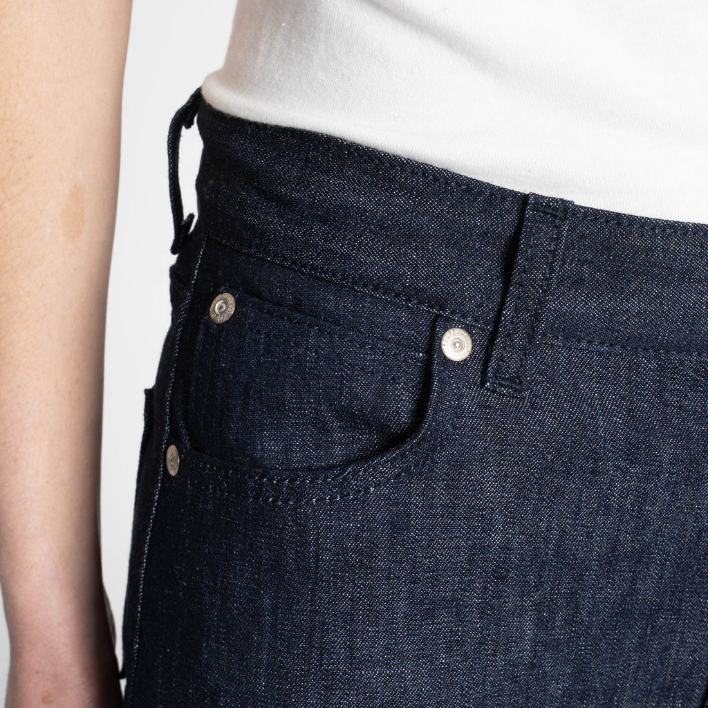Wide Wild West - Linen Blend Denim - Indigo