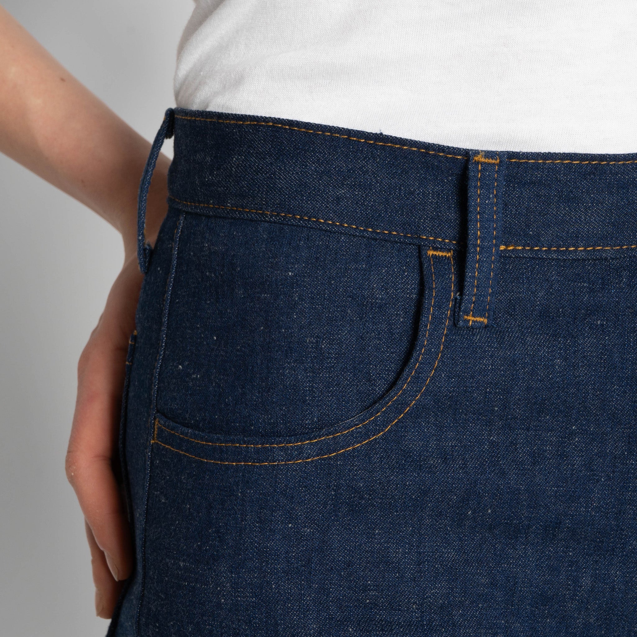 Maudie Flared - 2x1 Nep Dungaree Denim by Naked & Famous Denim