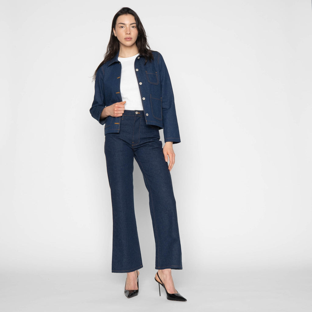 Maudie Flared - 2x1 Nep Dungaree Denim by Naked & Famous Denim