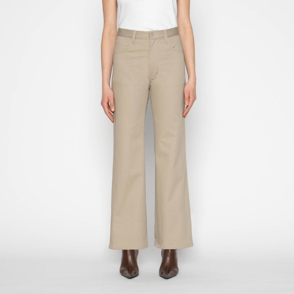 Maudie Flared - Vintage Chino Cloth - Greige by Naked & Famous Denim