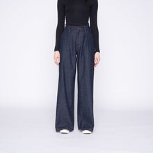 Load image into Gallery viewer, Wide Leg Trouser - Slub Nep Rinsed Denim
