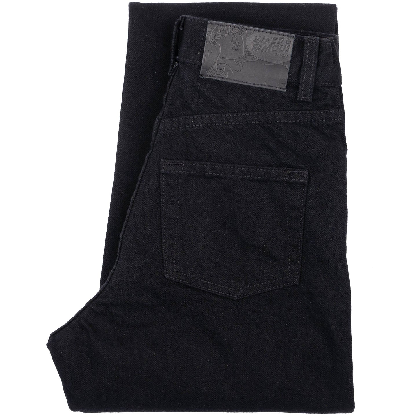 Super Girl - Solid Black Selvedge Washed - Black by Naked & Famous Denim