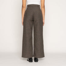 Load image into Gallery viewer, Wide Leg Trouser - Wool Multi Nep - Brown | Naked &amp; Famous Denim
